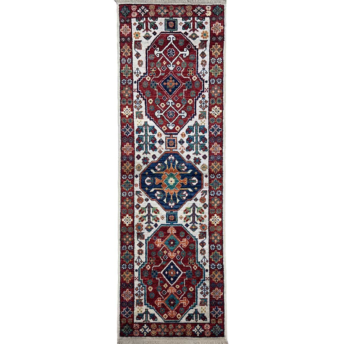 El Dokuma Afgan Kabile Yün Yolluk Halı (60x185 cm)