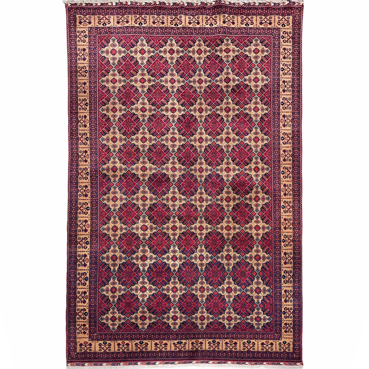 El Dokuma Afgan Bilicik İnce Dokuma Yün Halı (200x310 cm)