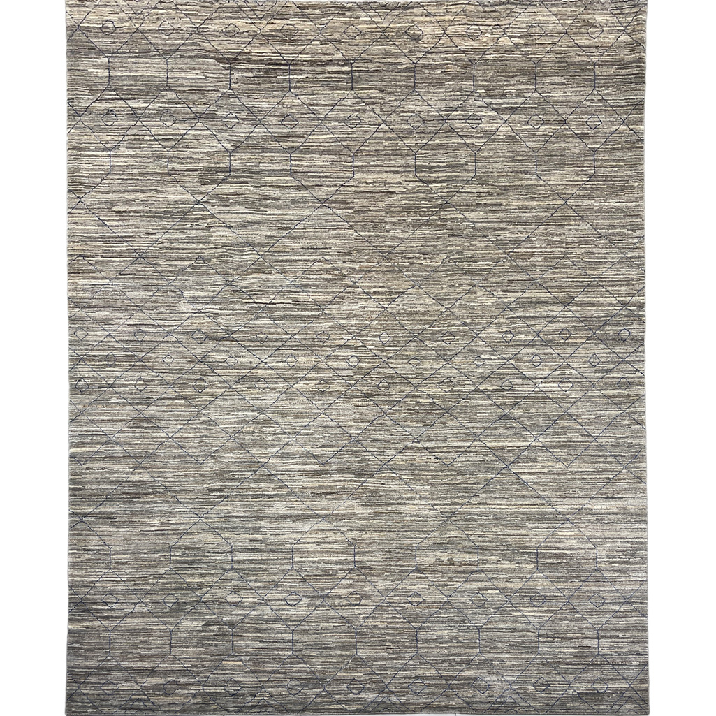 El Dokuma Natural Gri İskandinav Yün Halı (240x305 cm)
