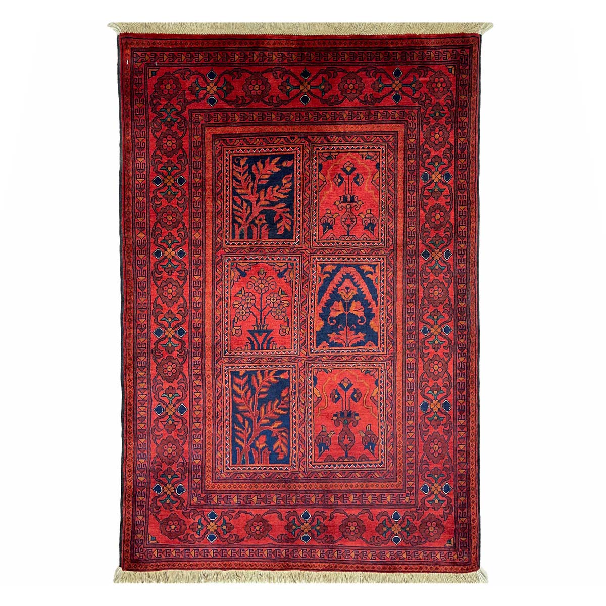 El Dokuma Bahtiyar Afgan Bilicik Yün Halı (85x120 cm)
