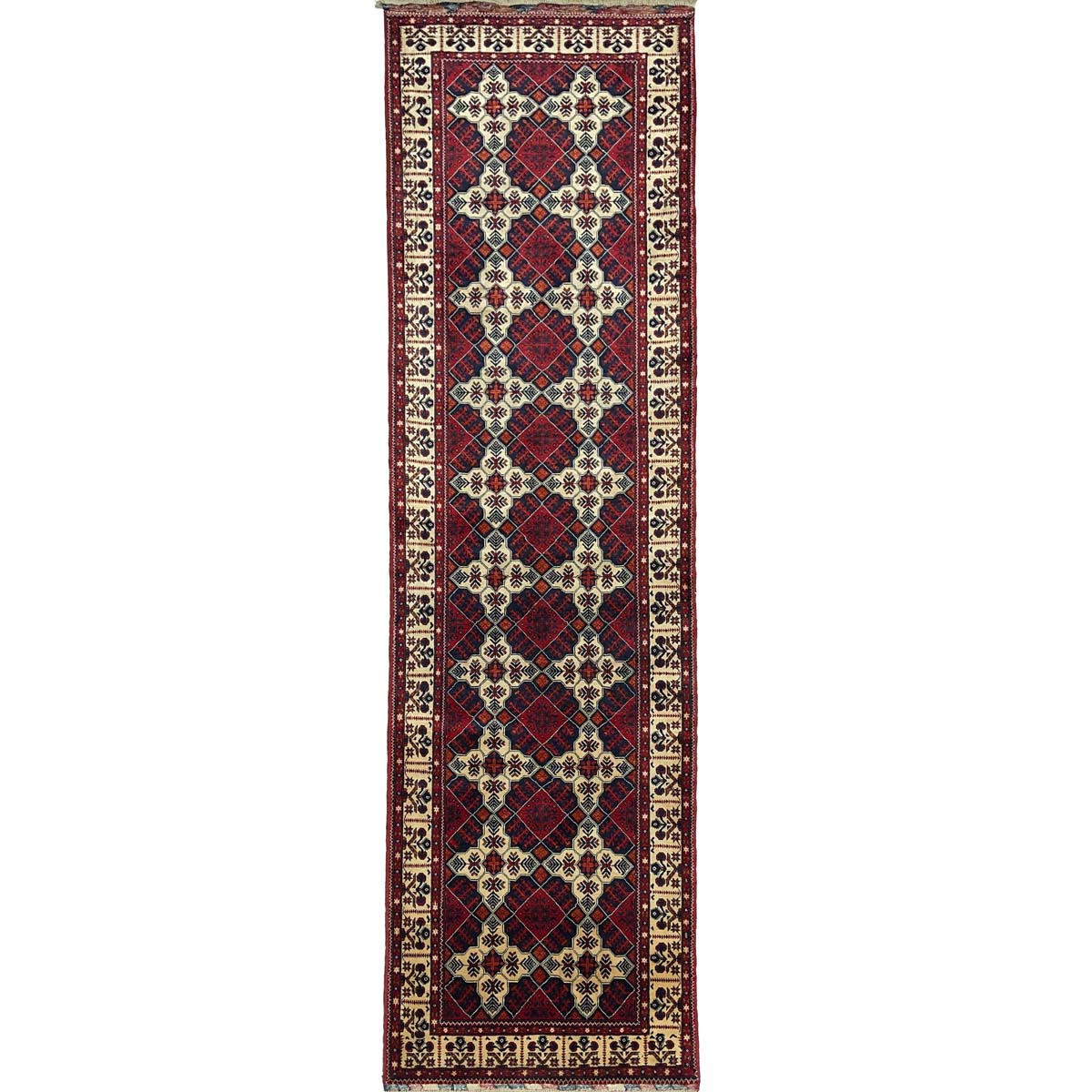 El Dokuma Afgan Bilicik İnce Dokuma Yün Yolluk Halı (80x280 cm)