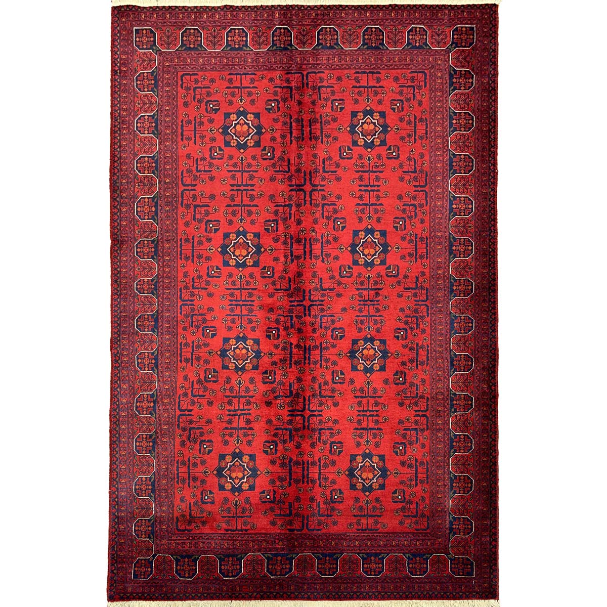 El Dokuma Afgan Bilicik İnce Dokuma Yün Halı (130x200 cm)