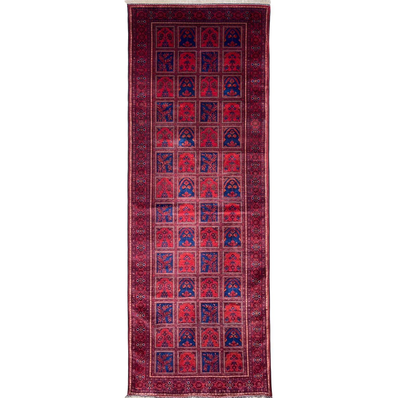El Dokuma Bahtiyar Afgan Bilicik Yün Yolluk Halı (120x390 cm)