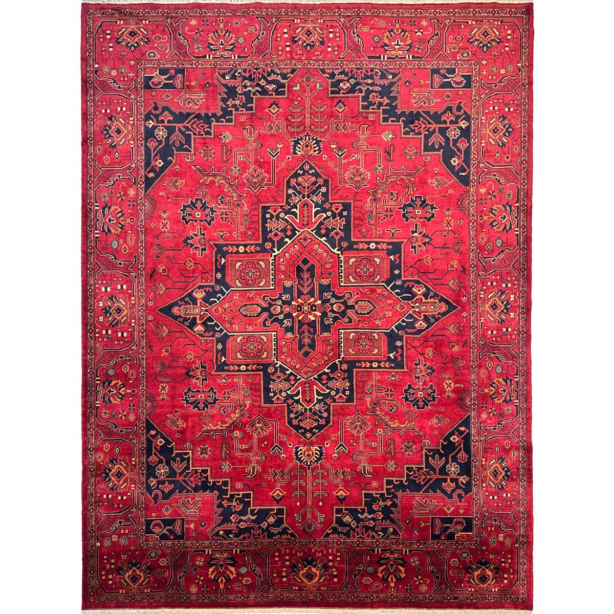 El Dokuma Afgan Heris Madalyon Yün Halı (250x350 cm)