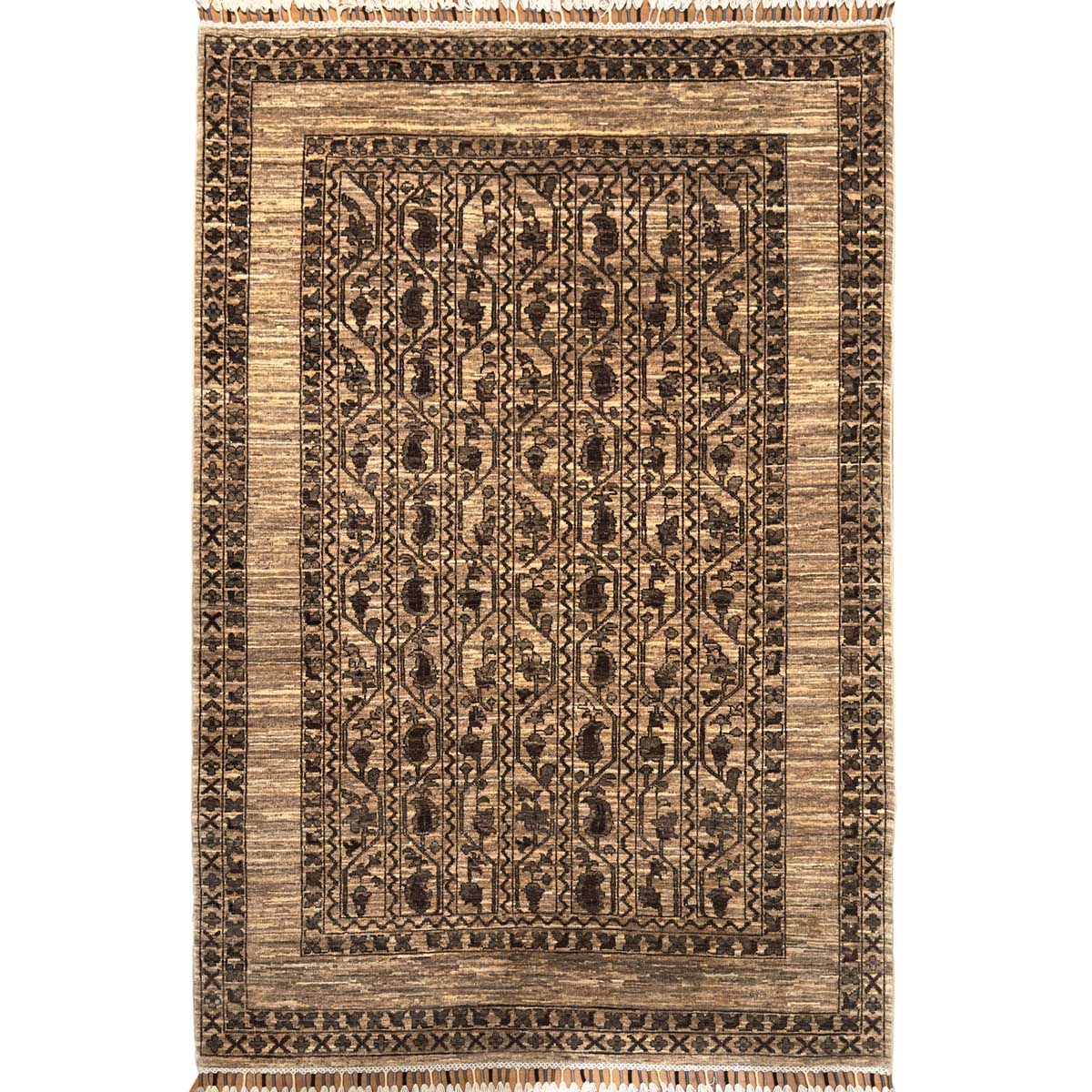 El Dokuma Natural Şal Afgan Kabile Yün Halı (125x185 cm)