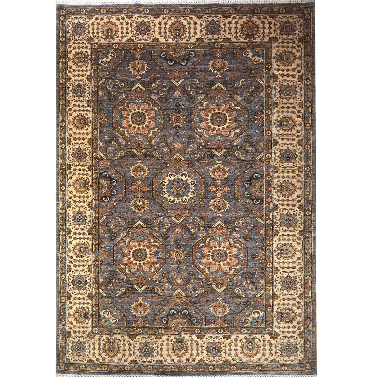El Dokuma Gri Türk Uşak Yün Halı (175x245 cm)
