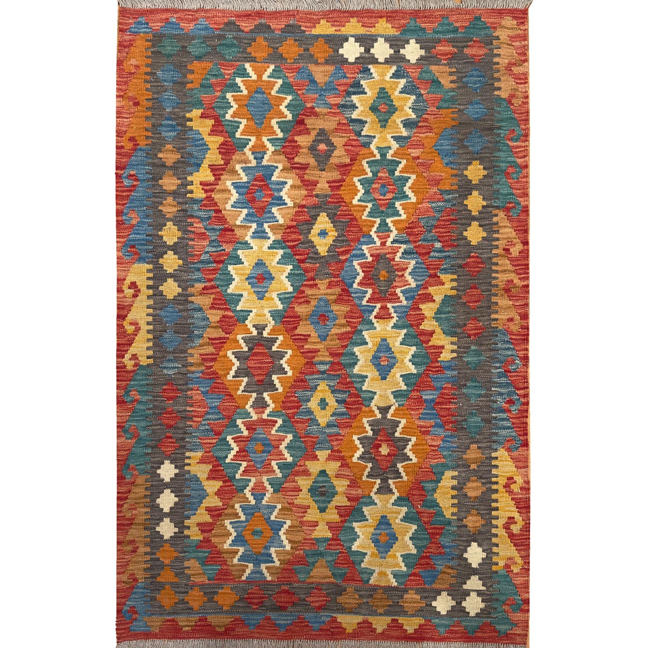 El Dokuma Afgan Yün Kilim (100x150 cm)