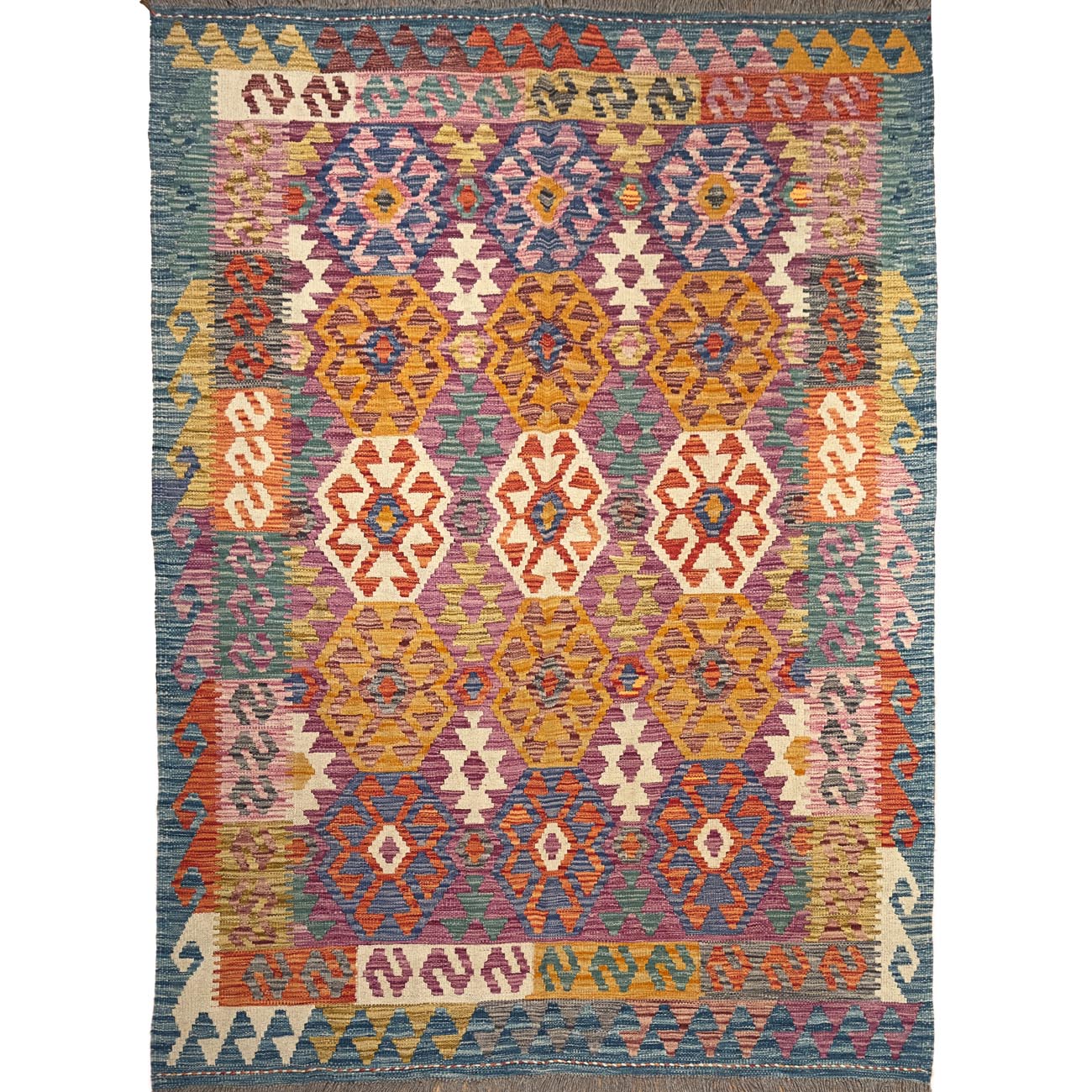 El Dokuma Renkli Yün Kilim (150x200 cm)
