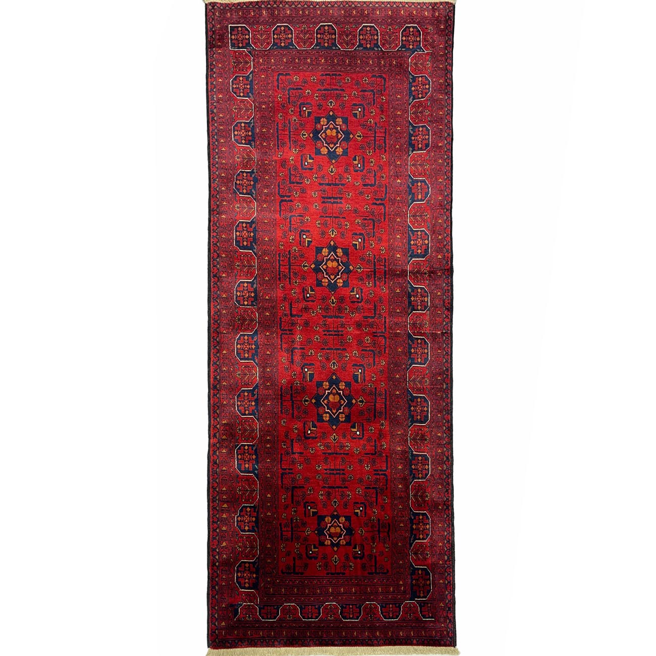 El Dokuma Afgan Bilicik İnce Dokuma Yün Yolluk Halı (80x190 cm)