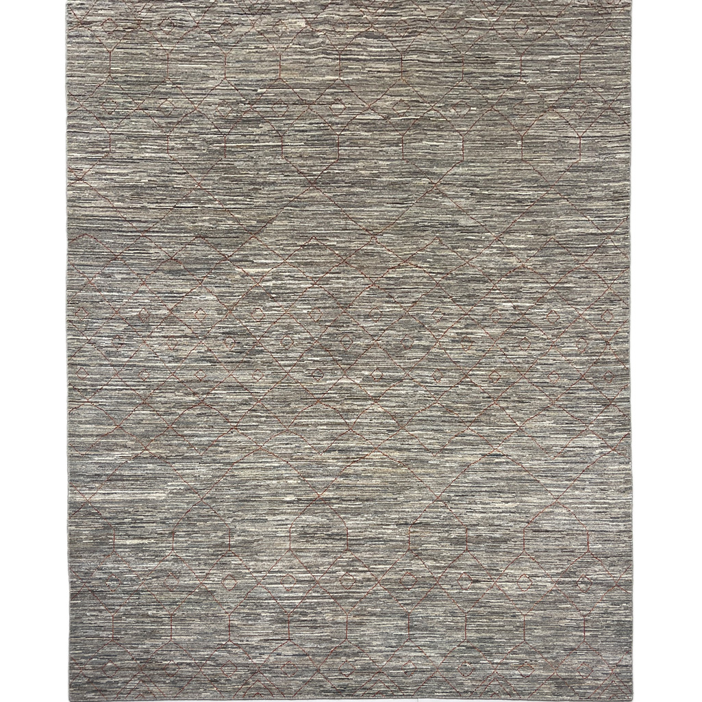 El Dokuma Natural Gri İskandinav Yün Halı (245x305 cm)