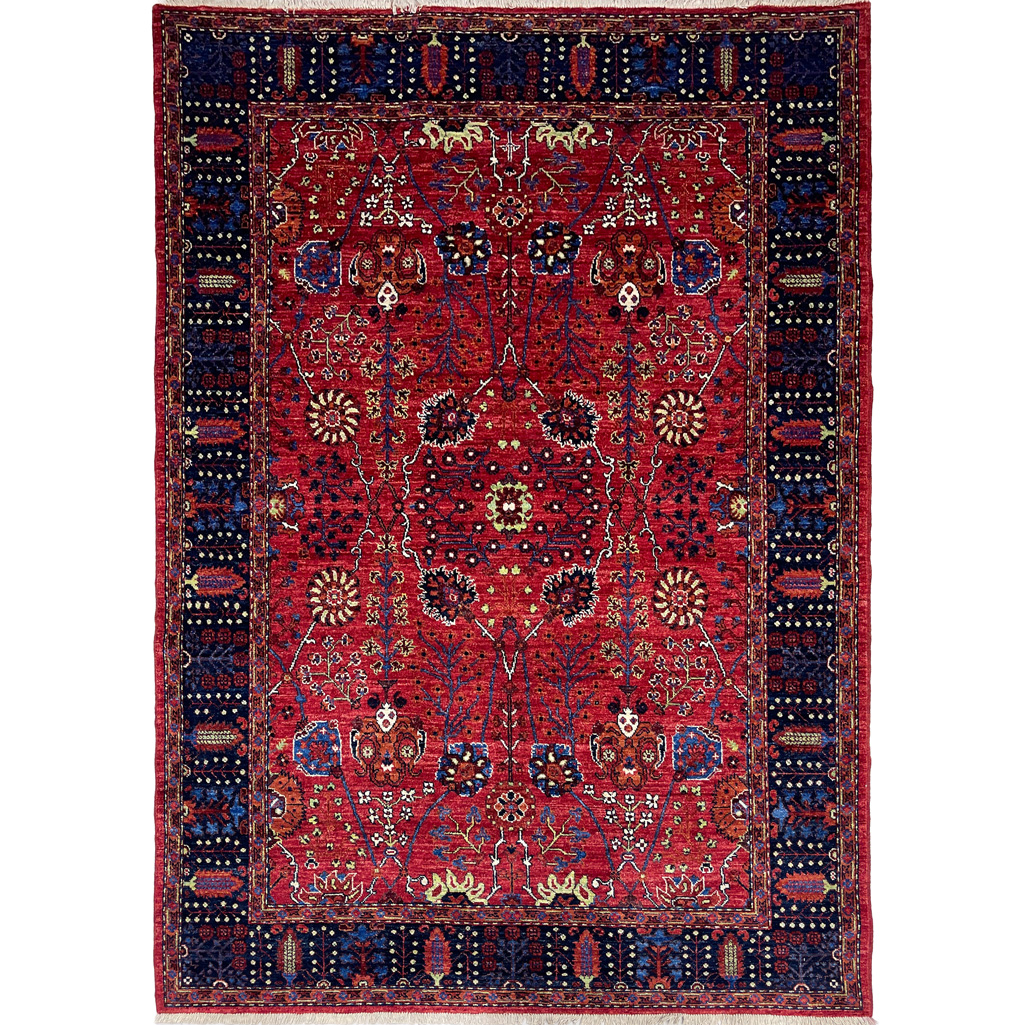 El Dokuma Afgan Sultani Kırmızı Yün Halı (170x240 cm)