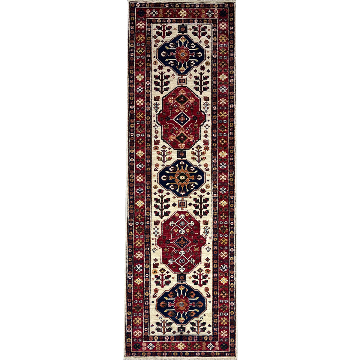El Dokuma Afgan Kabile Yün Yolluk Halı (80x290 cm)
