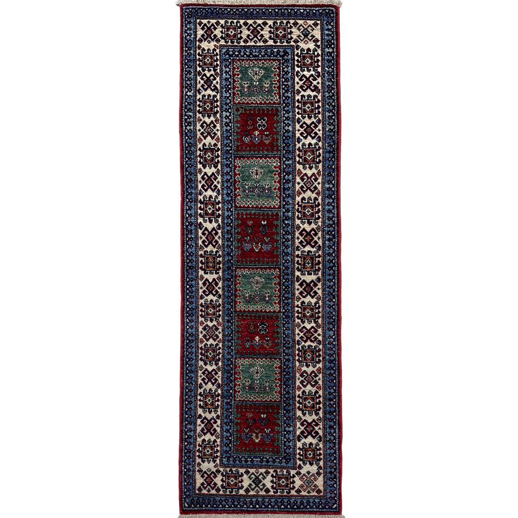 El Dokuma Afgan Kabile Yün Yolluk Halı (65x190 cm)