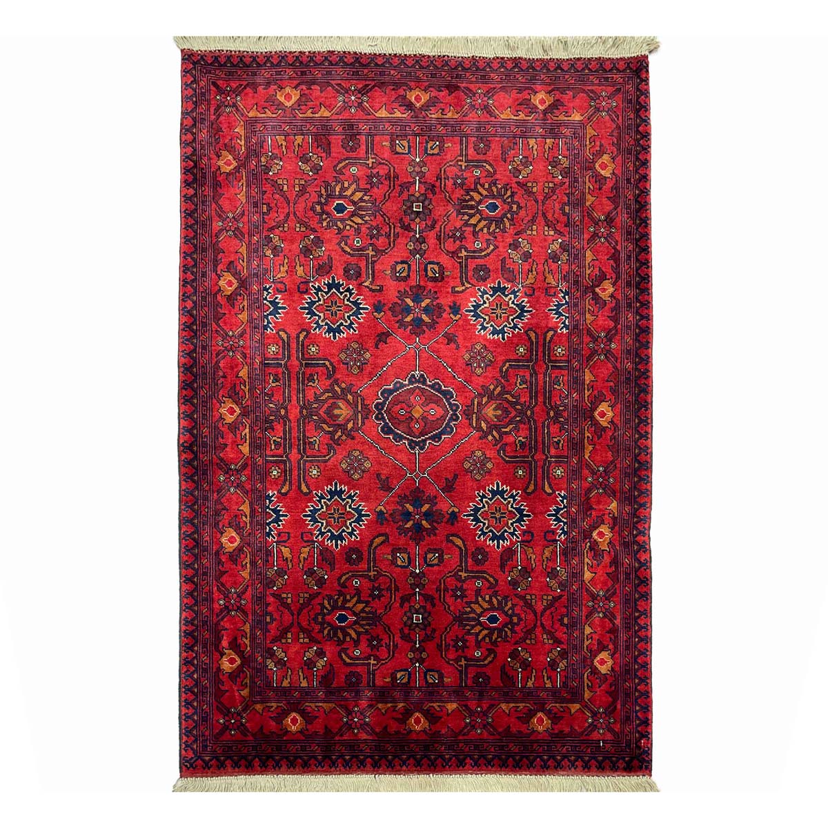 El Dokuma Afgan Bilicik İnce Dokuma Yün Halı (80x120 cm)