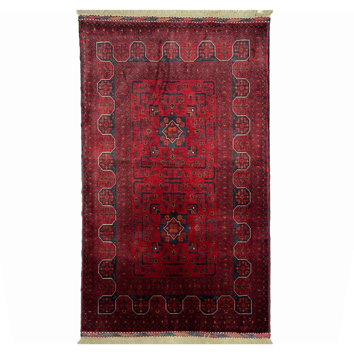 El Dokuma Afgan Bilicik İnce Dokuma Yün Halı (80x120 cm)
