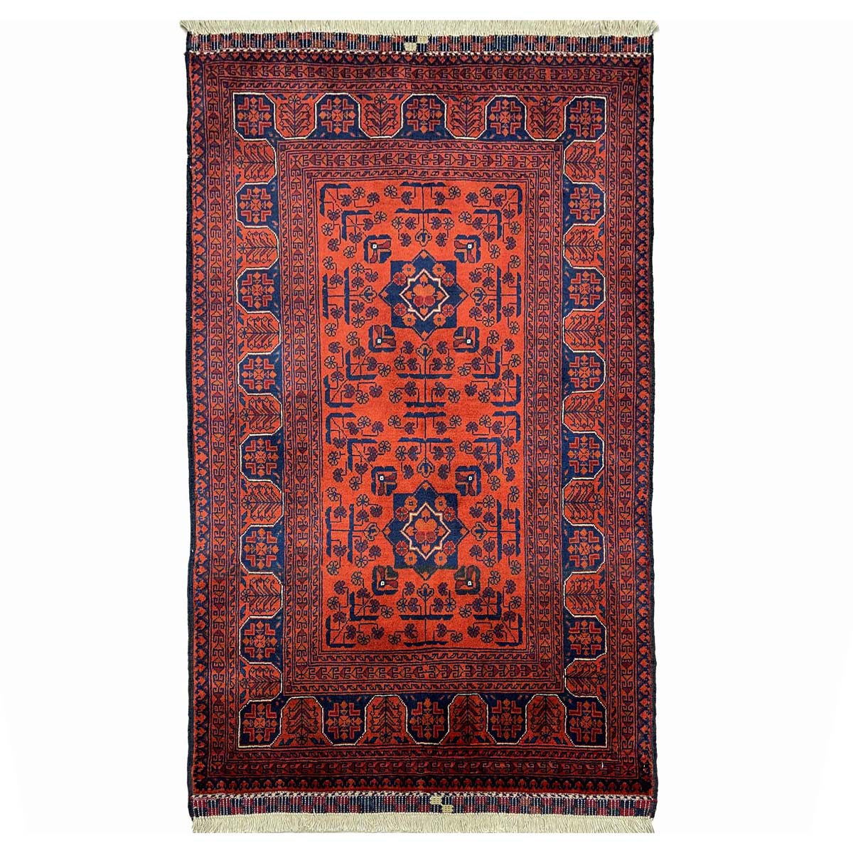 El Dokuma Afgan Bilicik İnce Dokuma Yün Halı (80x120 cm)