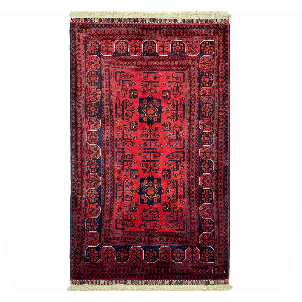 El Dokuma Afgan Bilicik İnce Dokuma Yün Halı (85x120 cm)