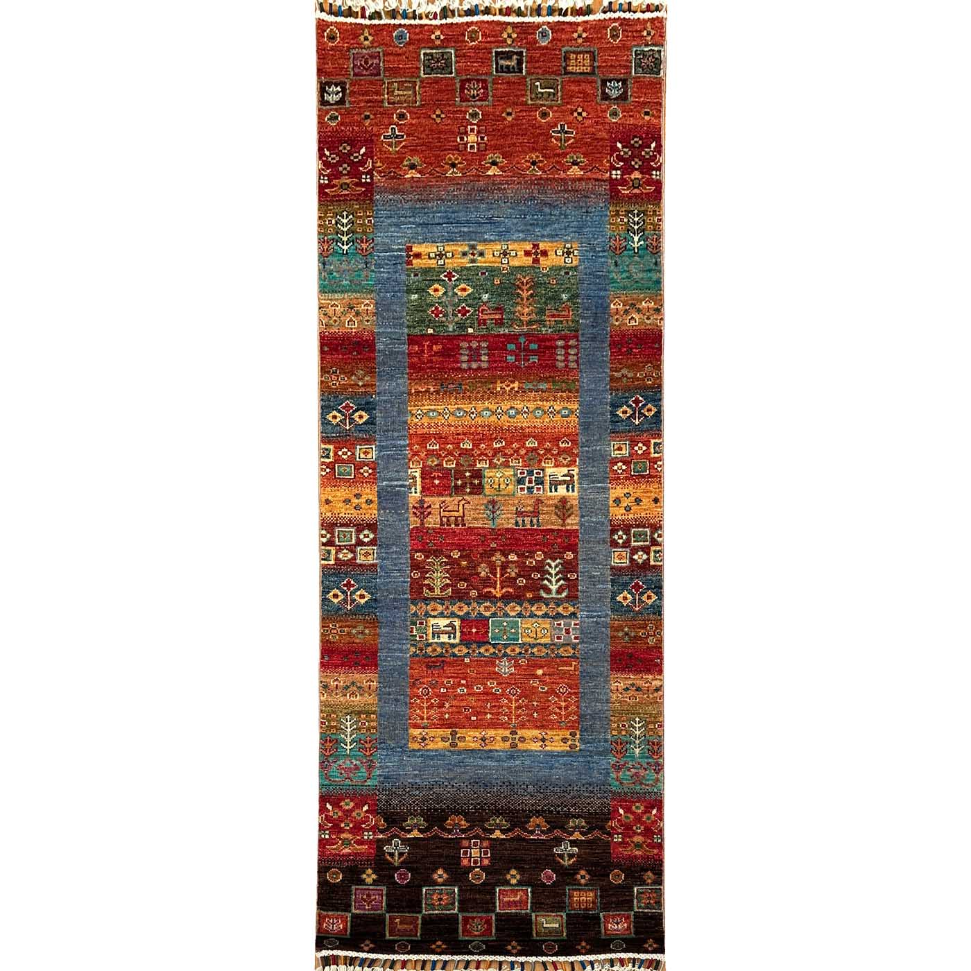 El Dokuma Afgan Kabile Yün Yolluk Halı (70x195 cm)