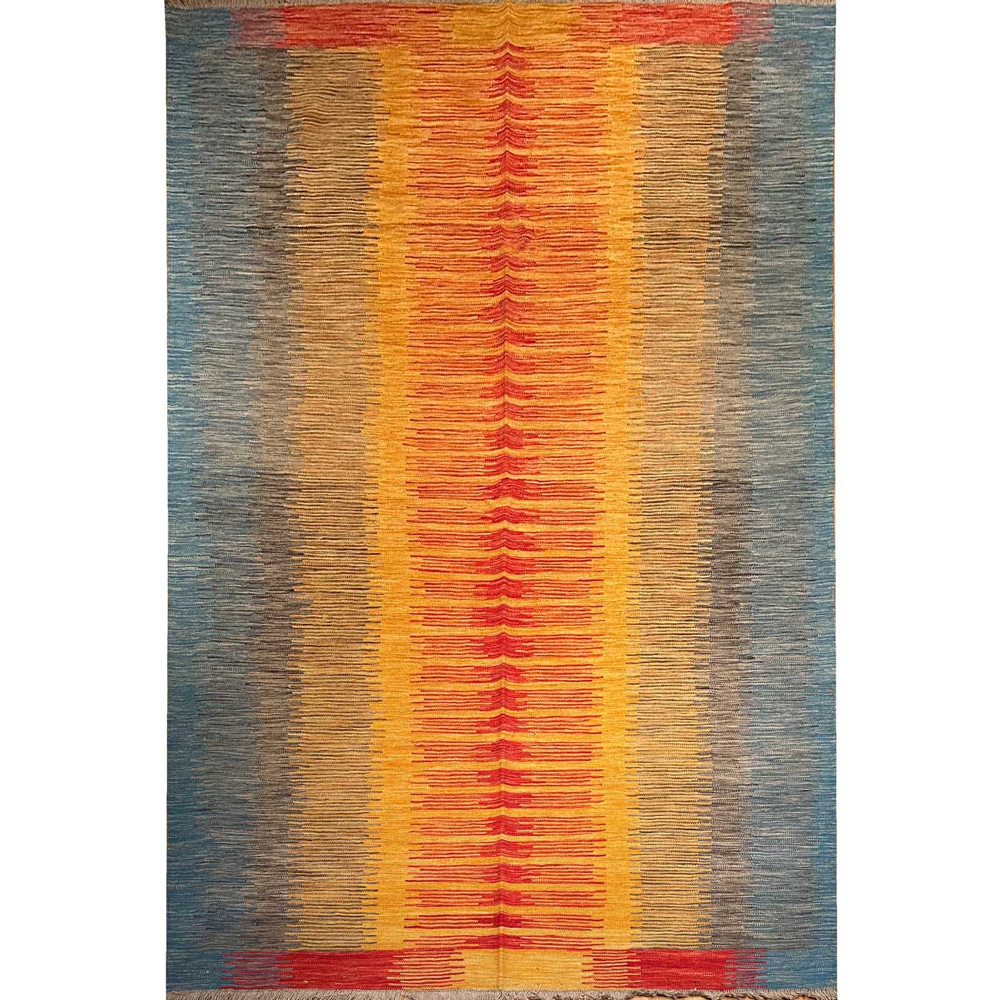 El Dokuma Renkli Modern Yün Kilim (195x300 cm)