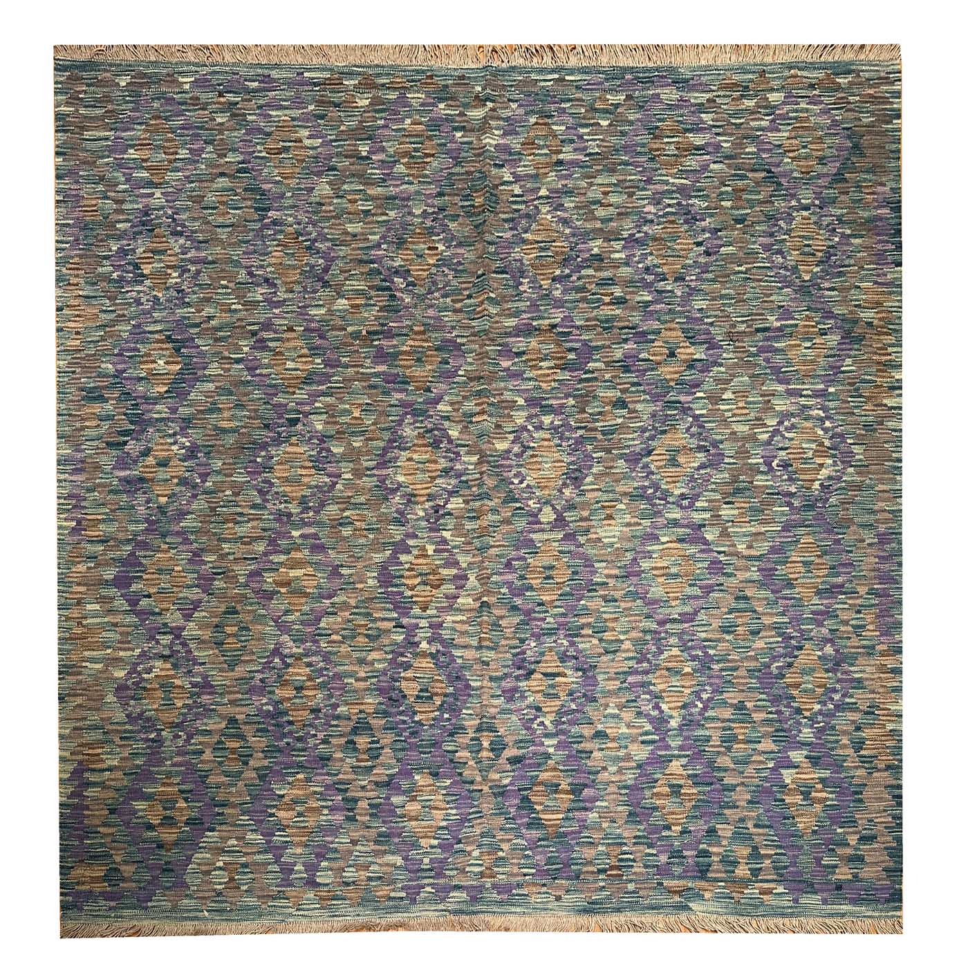 El Dokuma Kare Anadolu Desenli Yün Kilim (200x200 cm)