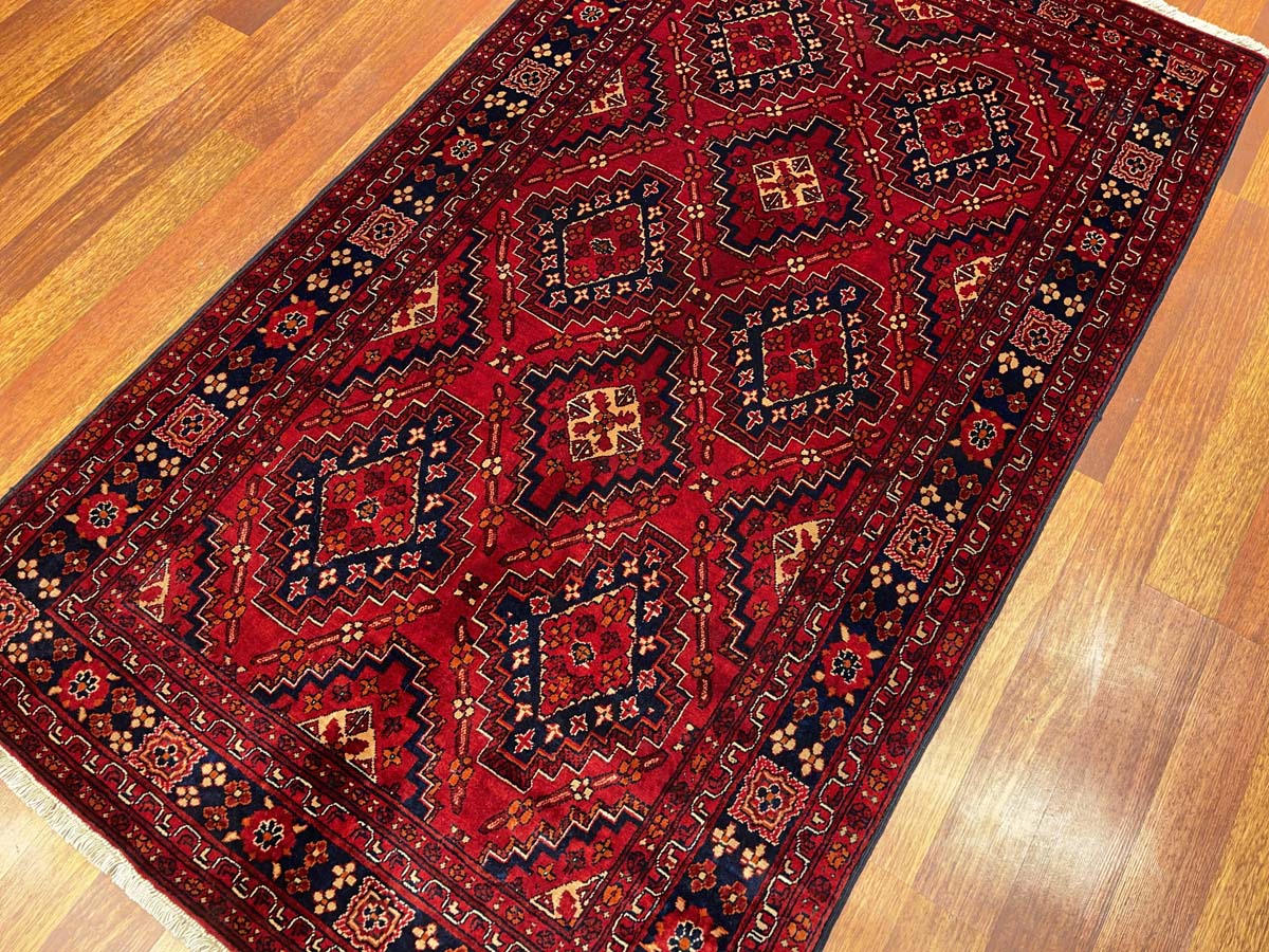 El Dokuma Afgan Bilicik İnce Dokulu Yün Halı (115x200 cm) - Görsel 6