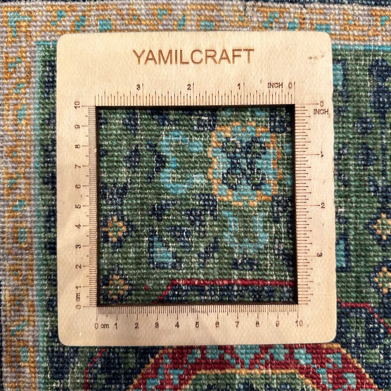 El Dokuma Yeşil Memlük Yün Yolluk Halı (80x240 cm) - Görsel 6