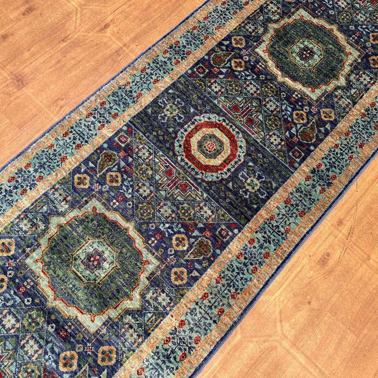 El Dokuma Memlük Yün Yolluk Halı (80x200 cm) - Görsel 3