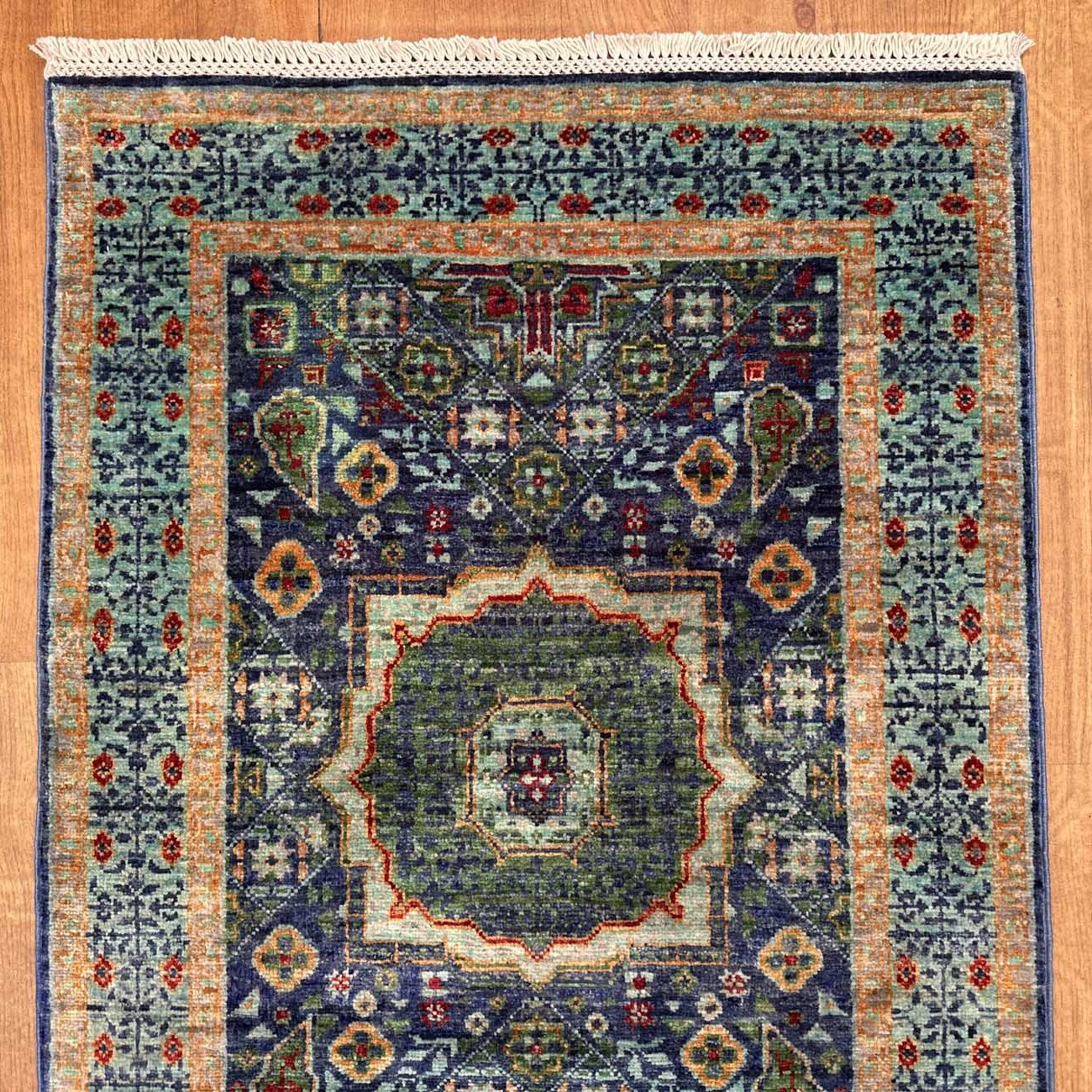 El Dokuma Memlük Yün Yolluk Halı (80x200 cm) - Görsel 9