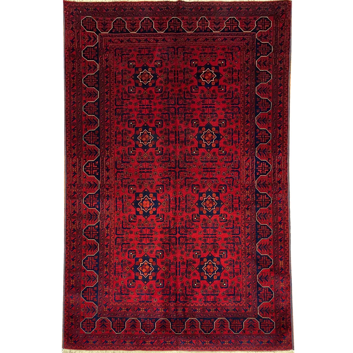 El Dokuma Kırmızı Afgan Bilicik Halı (115x205 cm)
