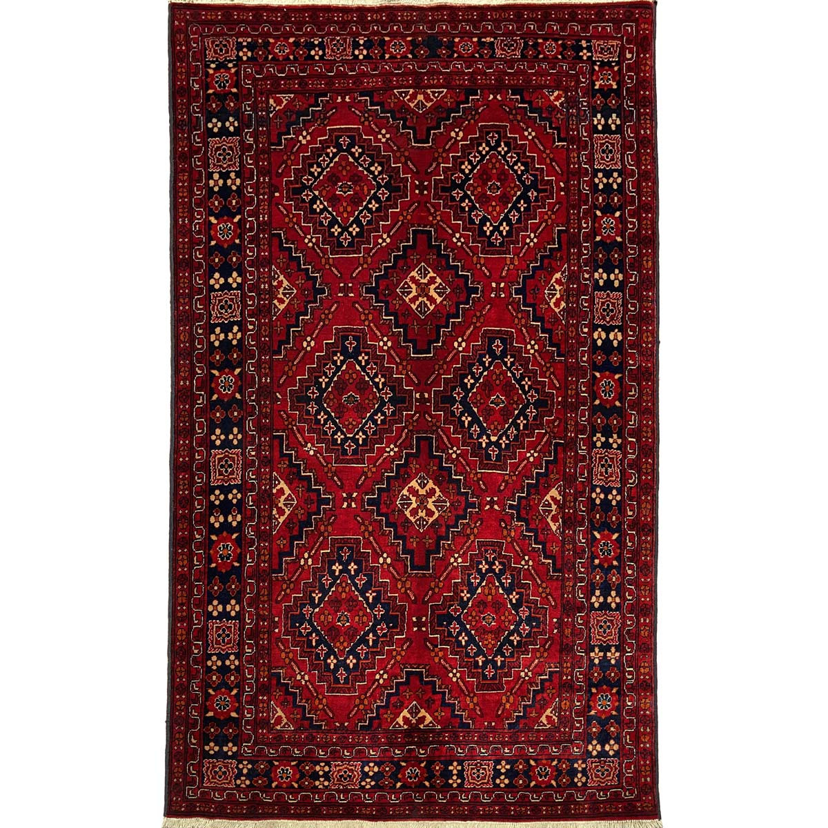 El Dokuma Afgan Bilicik İnce Dokulu Yün Halı (115x200 cm)