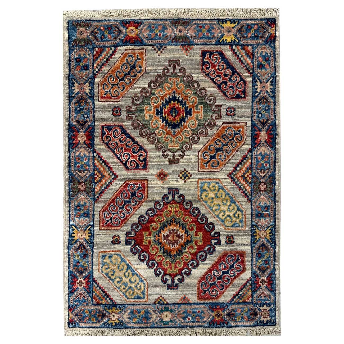 El Dokuma Kaşkai İran Yün Yolluk Halı (60x90 cm)