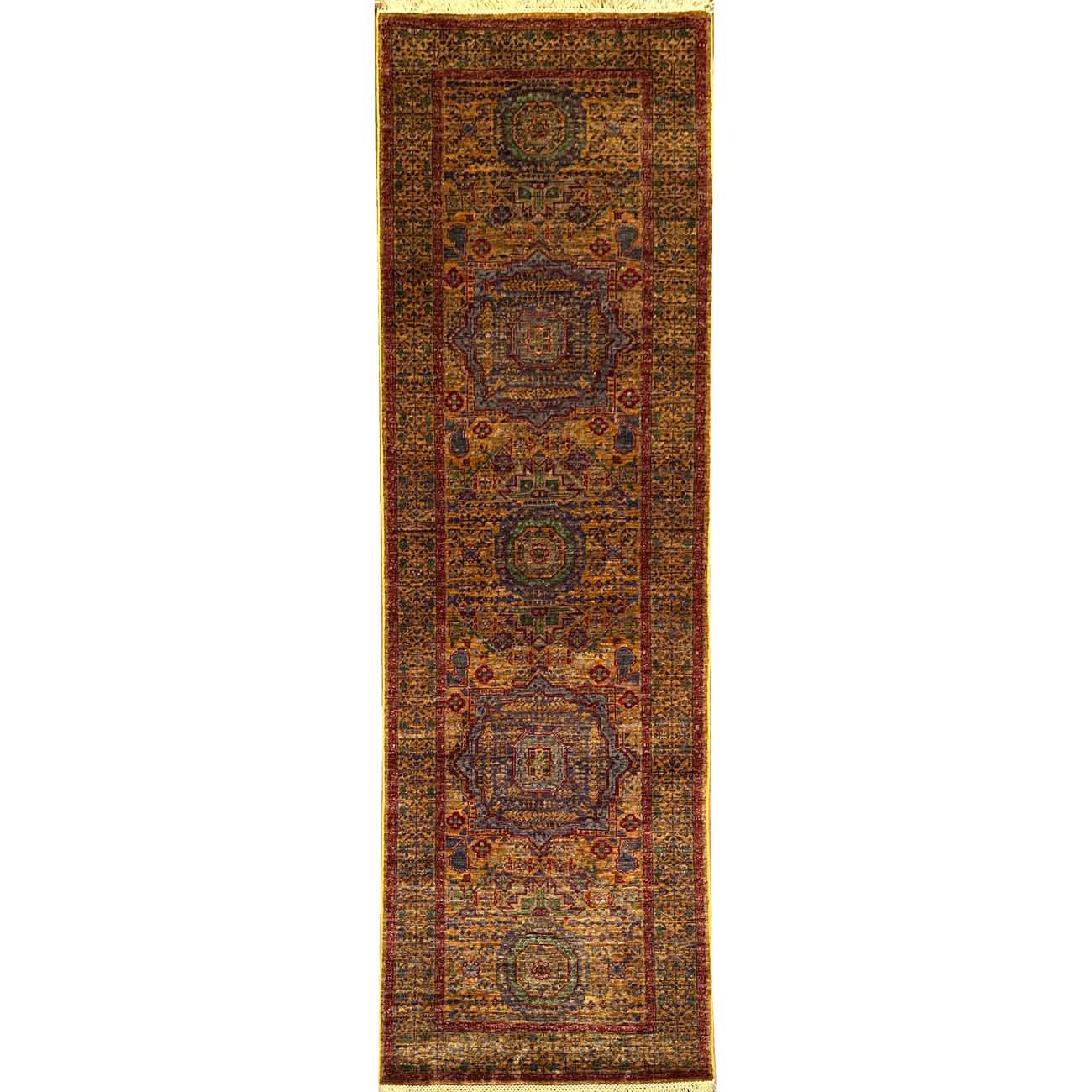 El Dokuma Memlük Yün Yolluk Halı (75x245 cm)