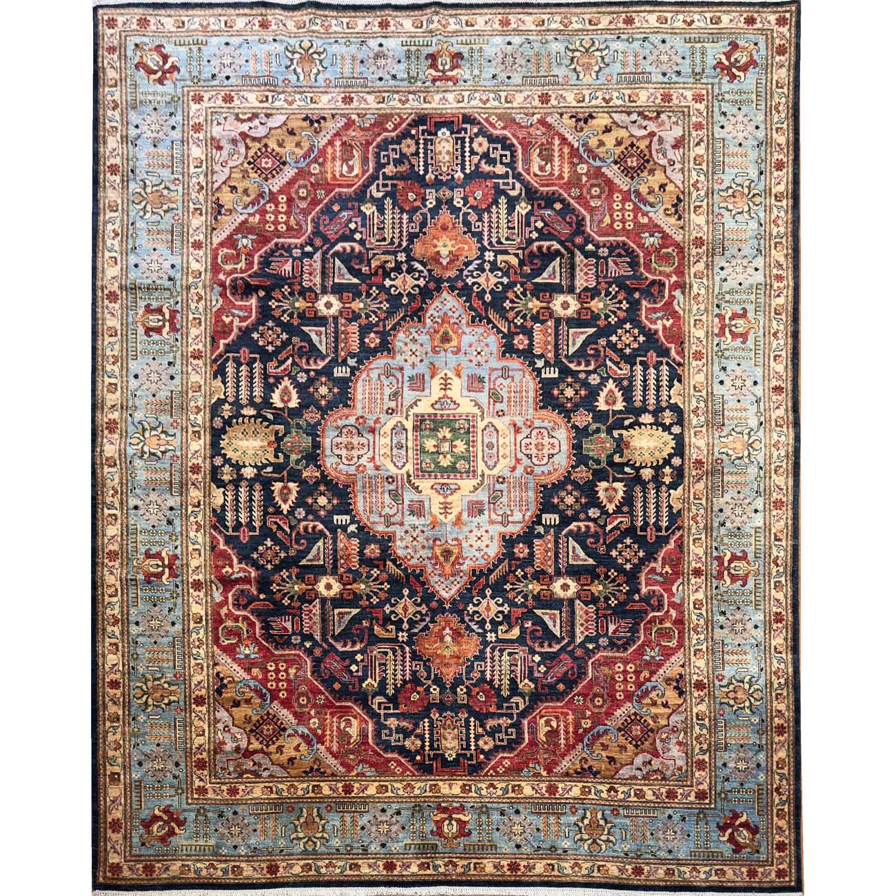 El Dokuma Madalyon İran Kaşkai Yün Halı (280x360 cm)