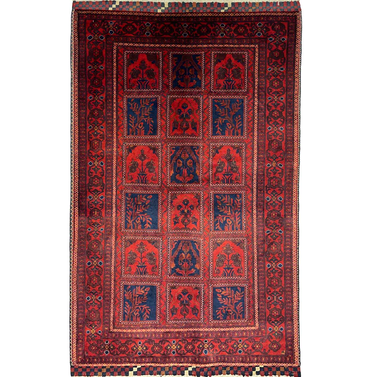 El Dokuma Bahtiyar Afgan Bilicik Yün Halı (100x160 cm)