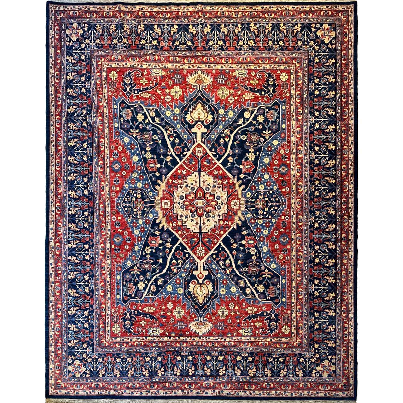 El Dokuma Madalyon İran Sarapi Yün Halı (240x295 cm)