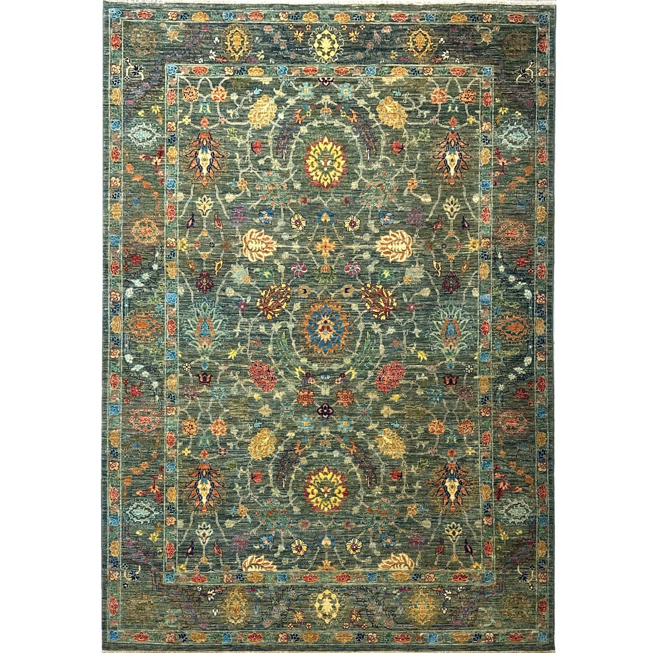 El Dokuma Yeşil Premium Sultani Yün Halı (170x240 cm)
