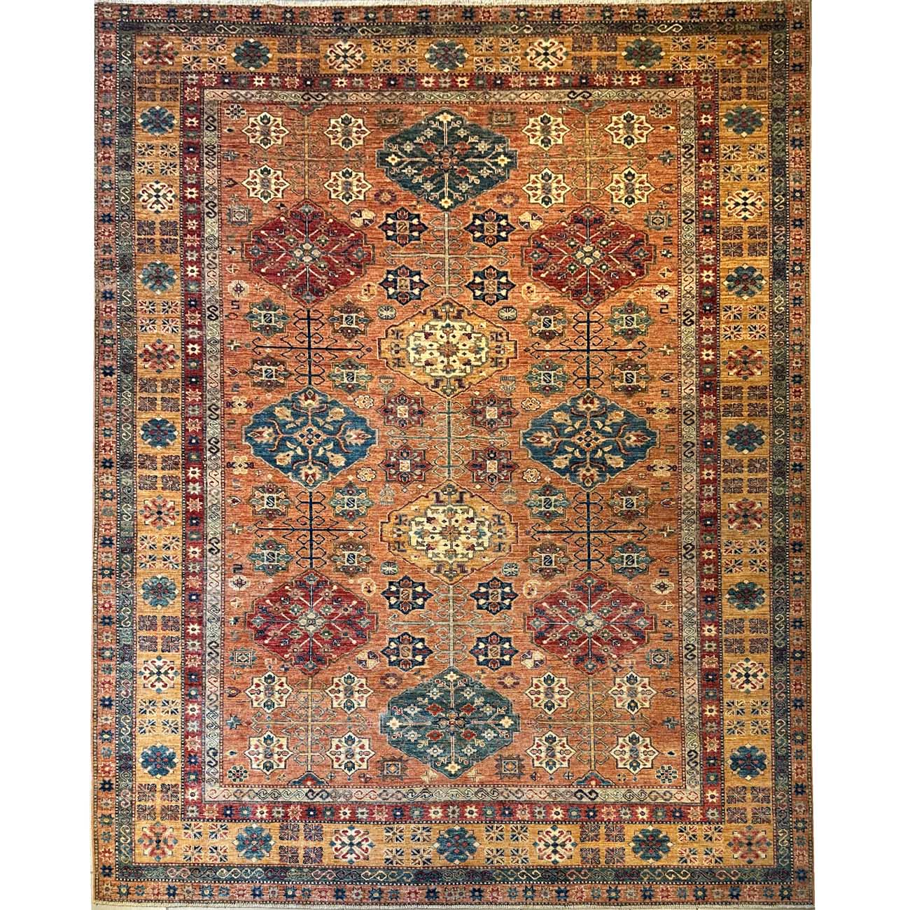 El Dokuma Kafkas Kazak Kabile Yün Halı (250x315 cm)
