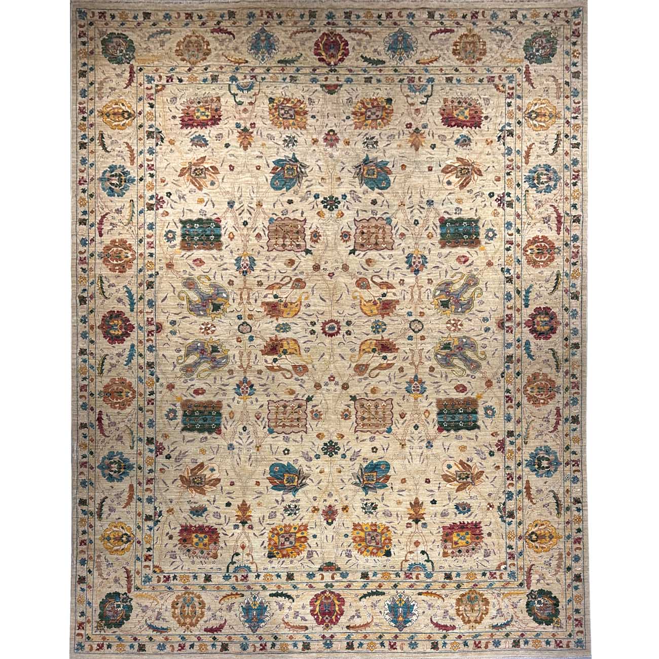 El Dokuma Bej Premium Sultani Yün Halı (275x375 cm)