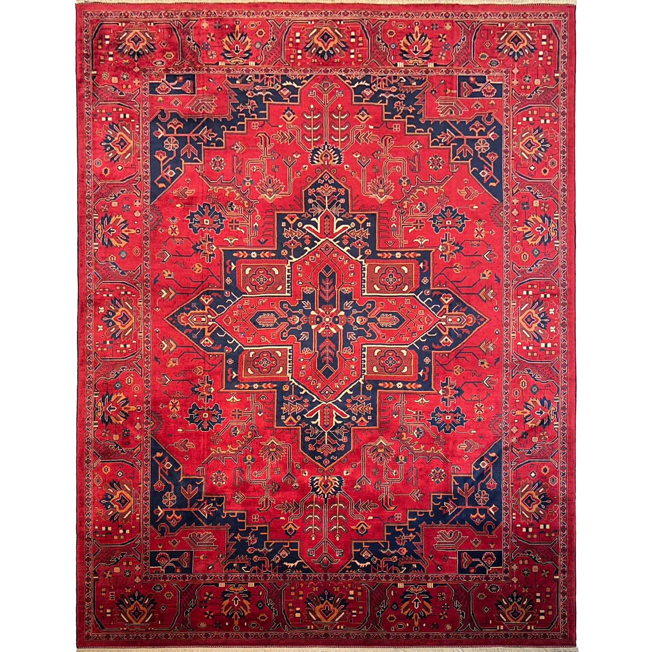 El Dokuma Madalyon Afgan Khal Mohammadi Yün Halı (280x380 cm)