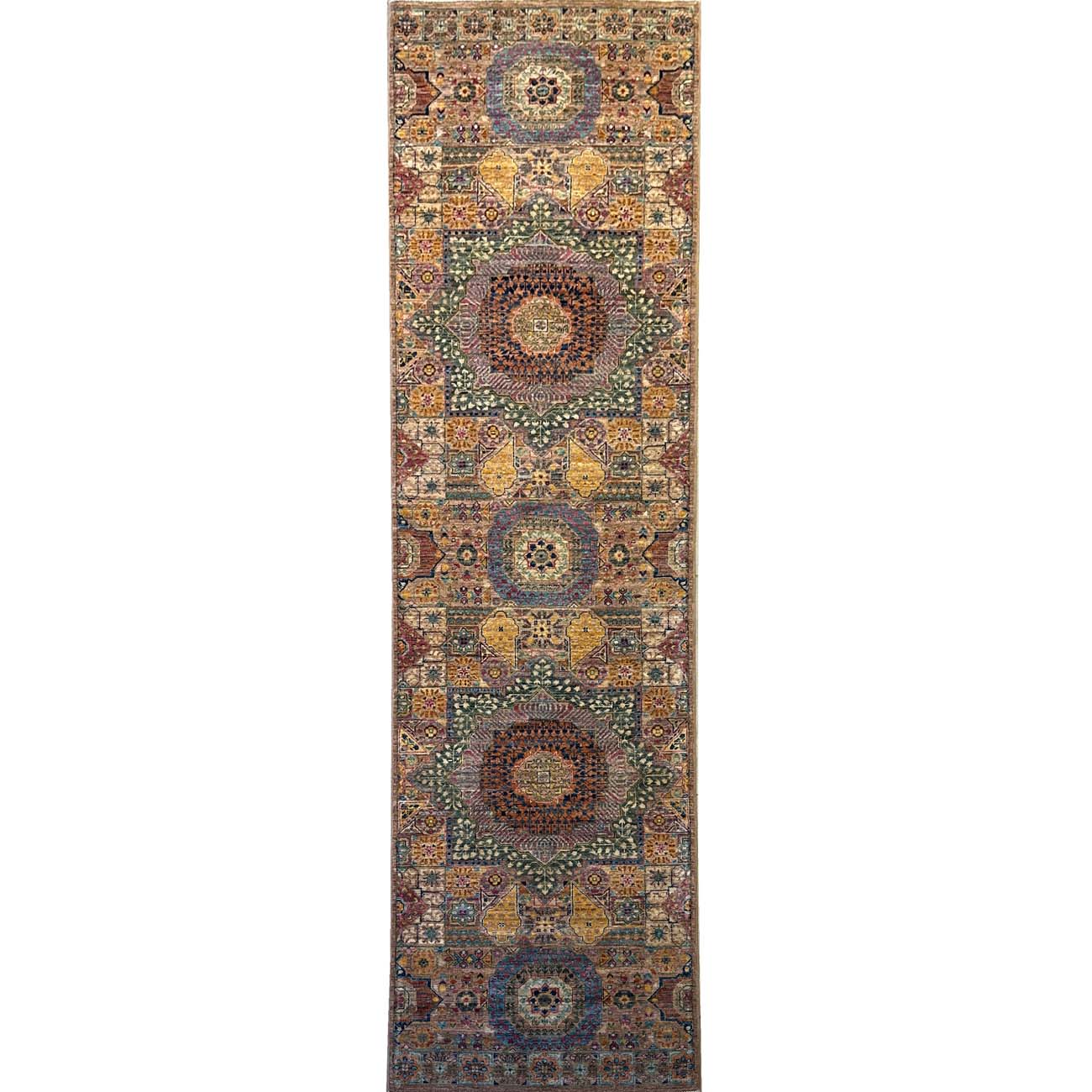 El Dokuma Premium Memlük Yün Yolluk Halı (77x300 cm)