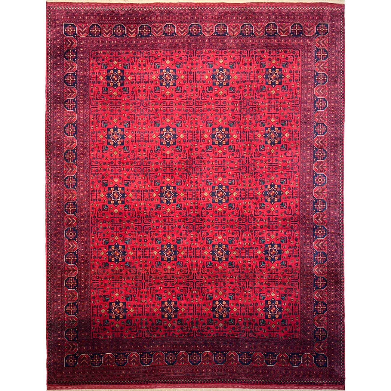 El Dokuma Kırmızı Türkmen Yün Halı (250x310 cm)