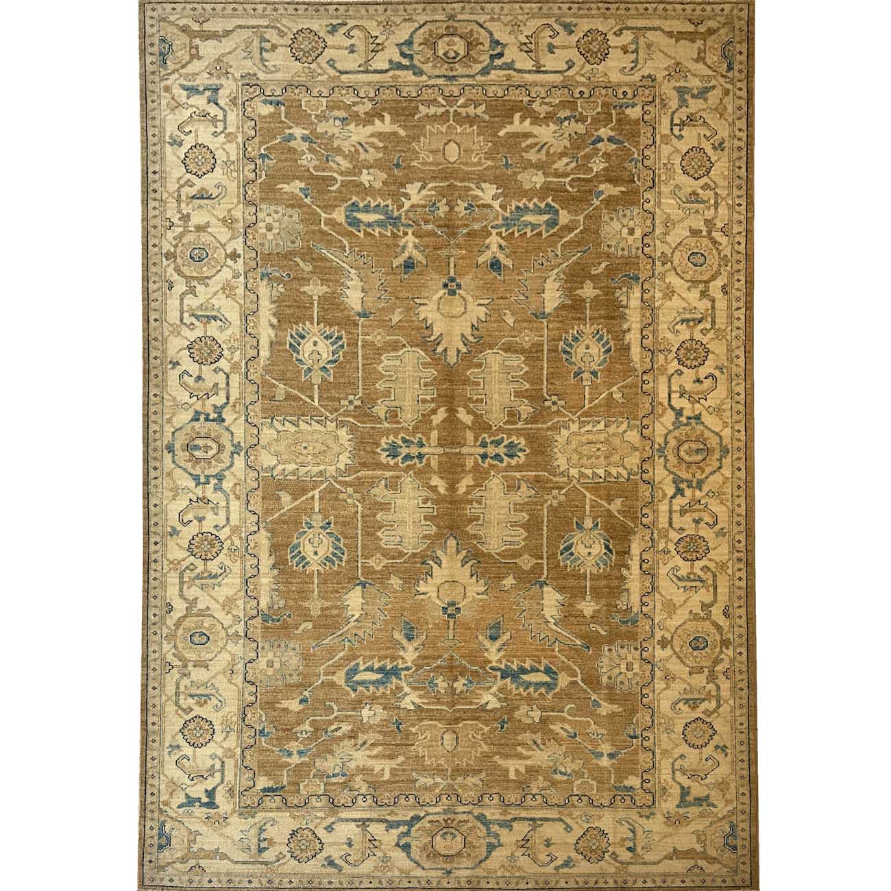 El Dokuma Açık Kahverengi Uşak Yün Halı (190x280 cm)
