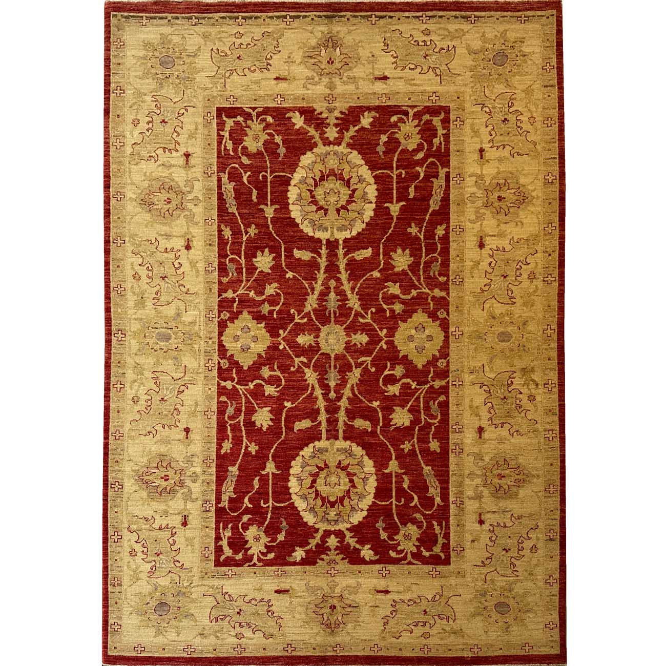 El Dokuma Kırmızı Uşak Yün Halı (165x235 cm)
