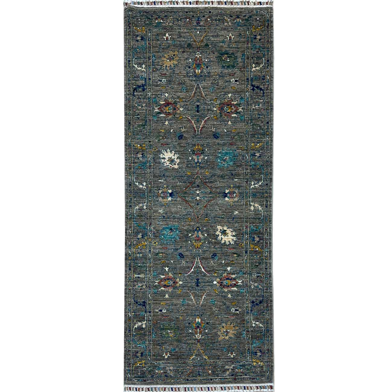 El Dokuma Gri Sultani Yün Halı (80x205 cm)