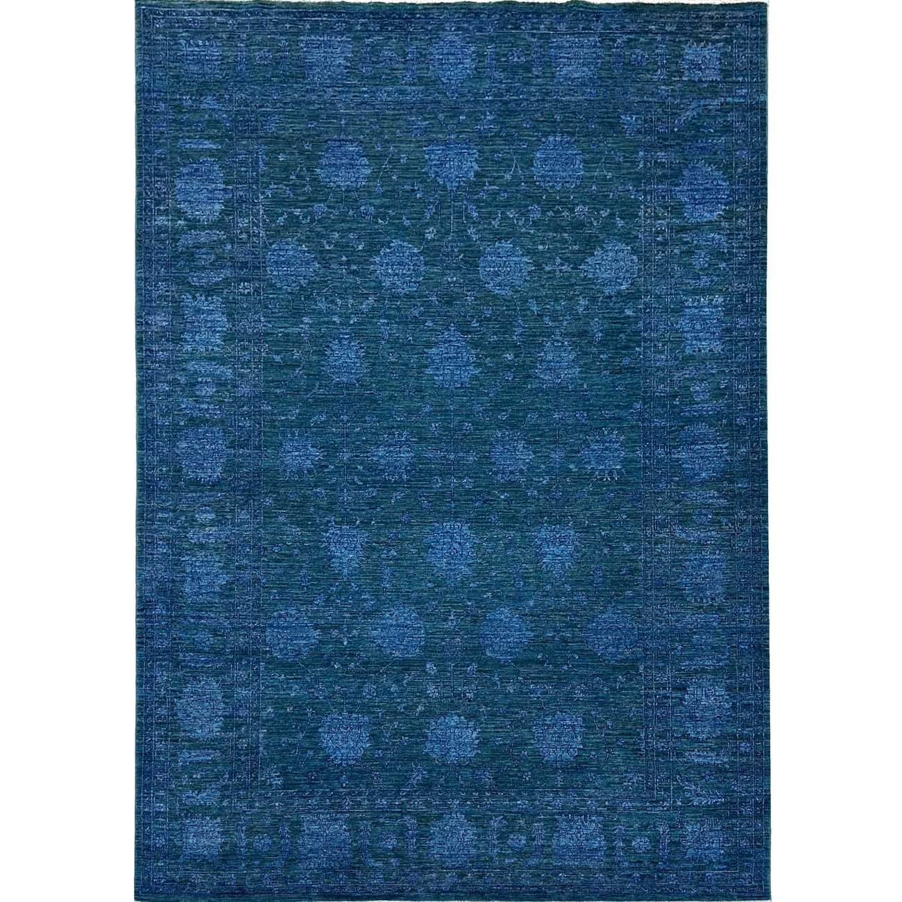 El Dokuma Mavi Modern Sultani Yün Halı (200x300 cm)