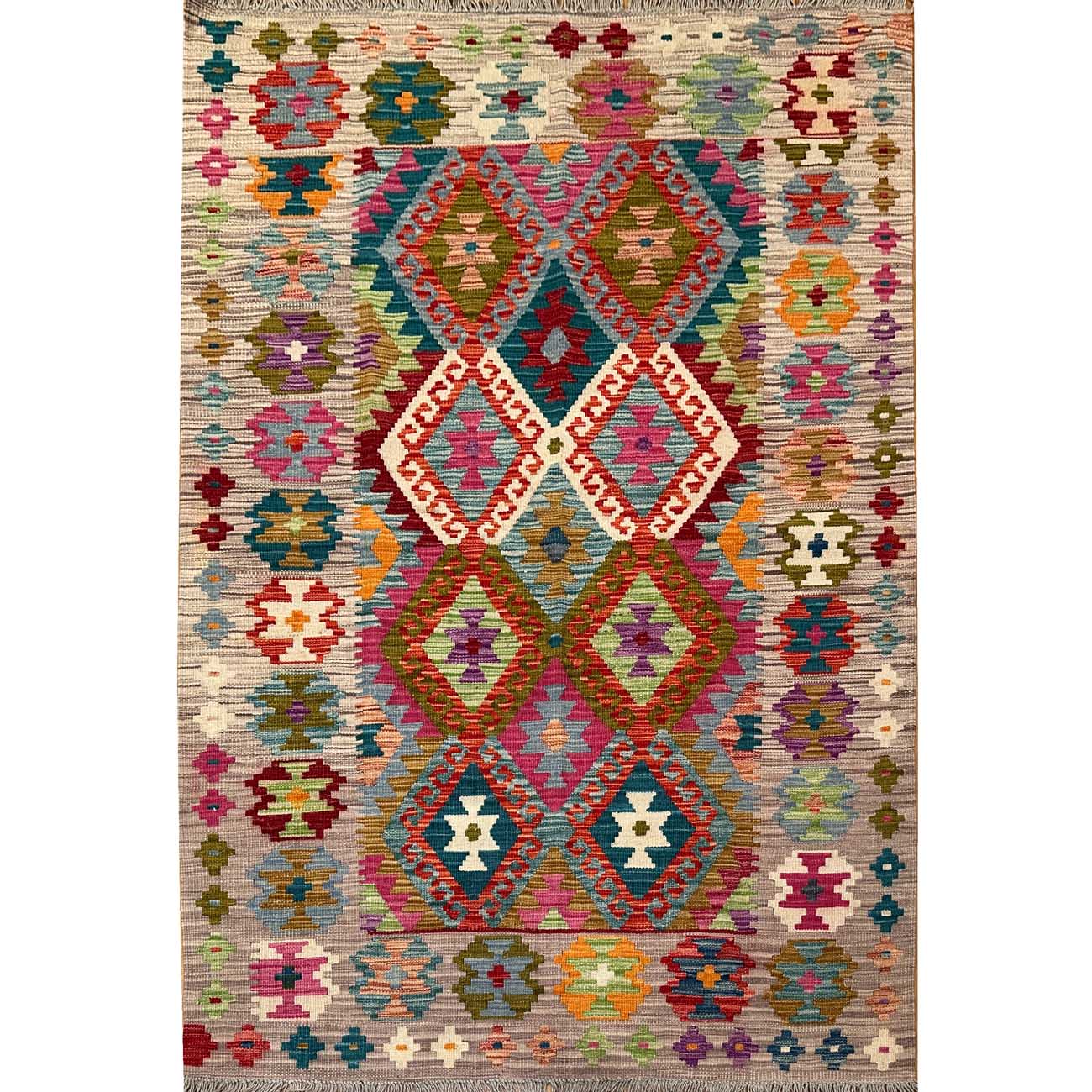 El Dokuma Anadolu Desenli Yün Kilim (125x180 cm)