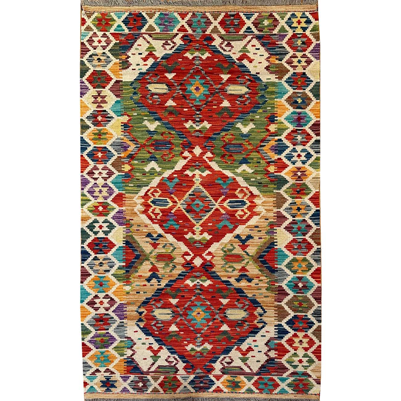 El Dokuma Anadolu Desenli Yün Kilim (100x160 cm)