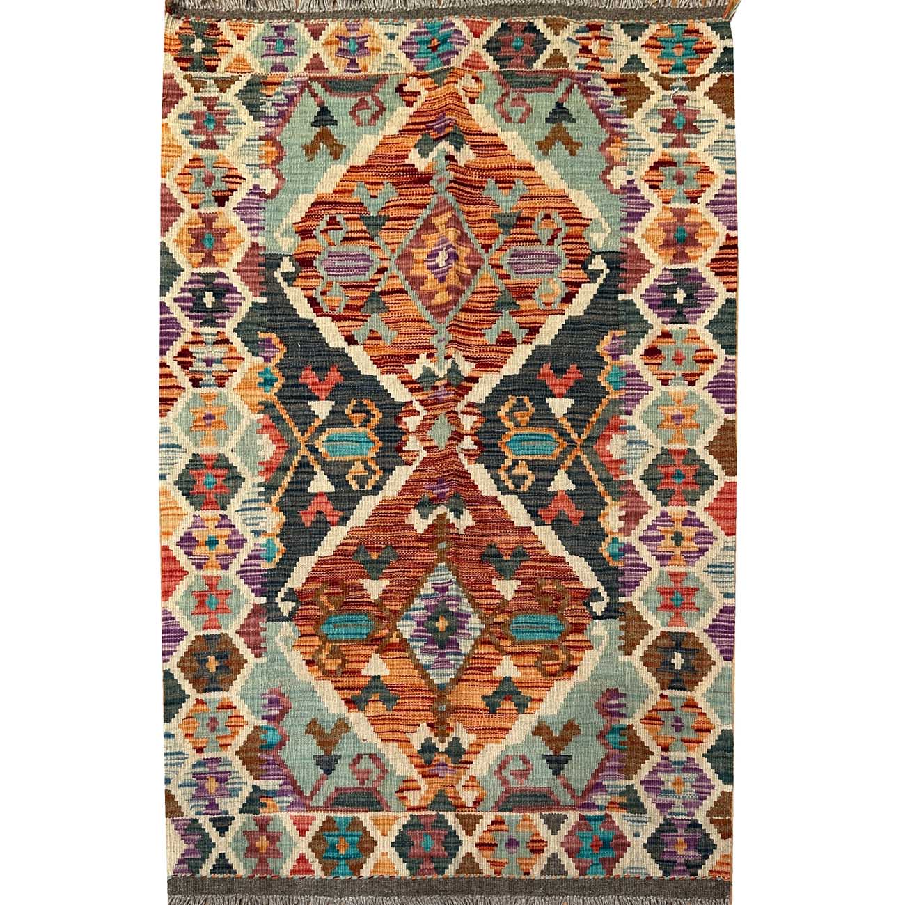 El Dokuma Anadolu Desenli Yün Kilim (90x130 cm)