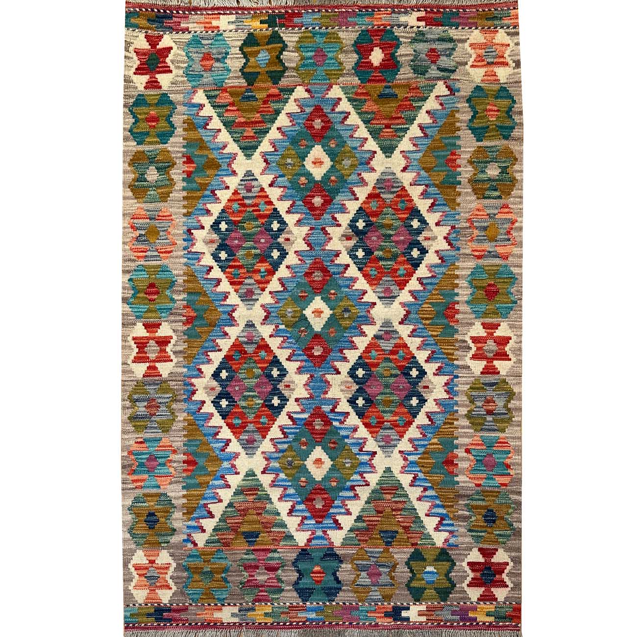 El Dokuma Anadolu Desenli Yün Kilim (100x150 cm)