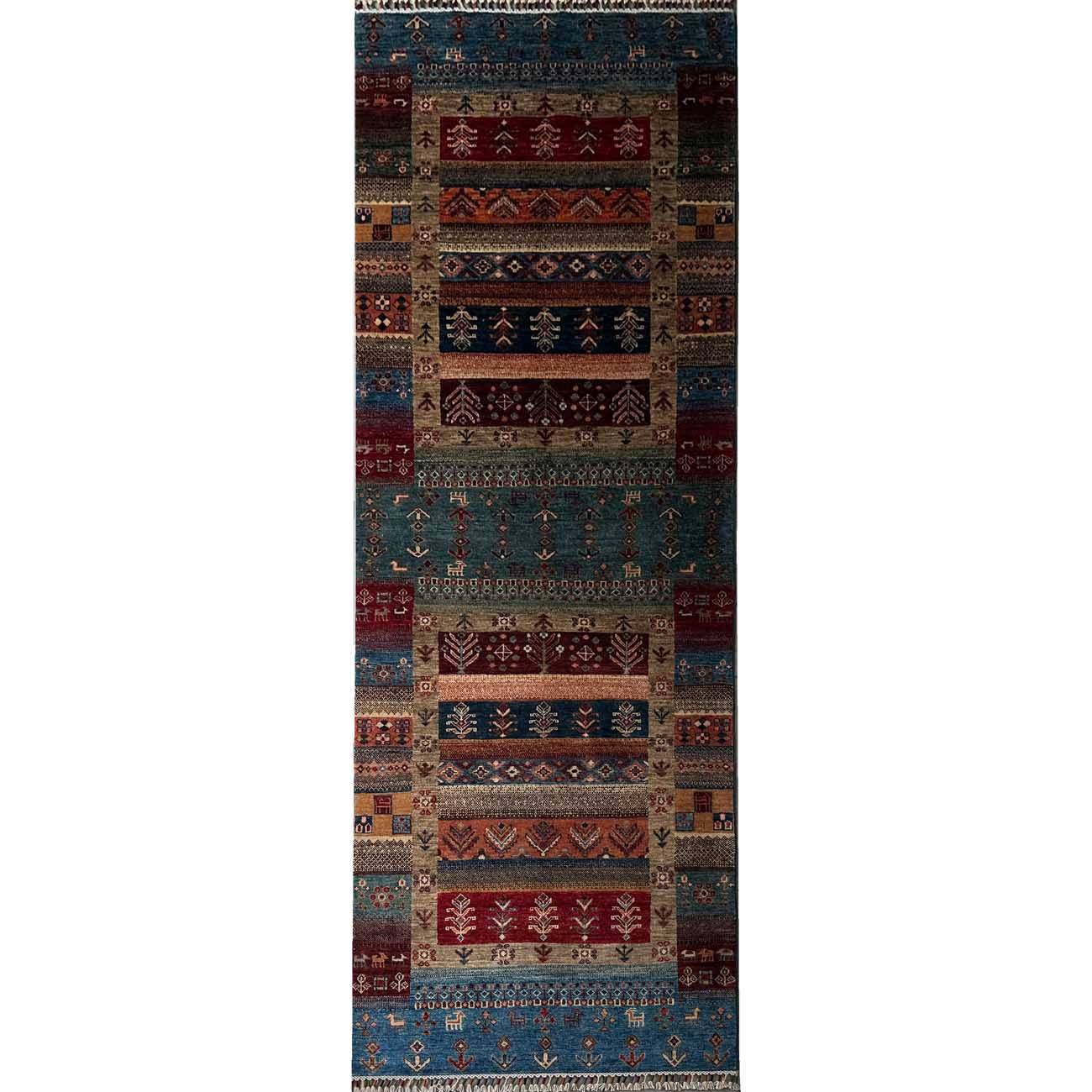 El Dokuma Bohem Kabile Yün Yolluk Halı (100x300 cm)